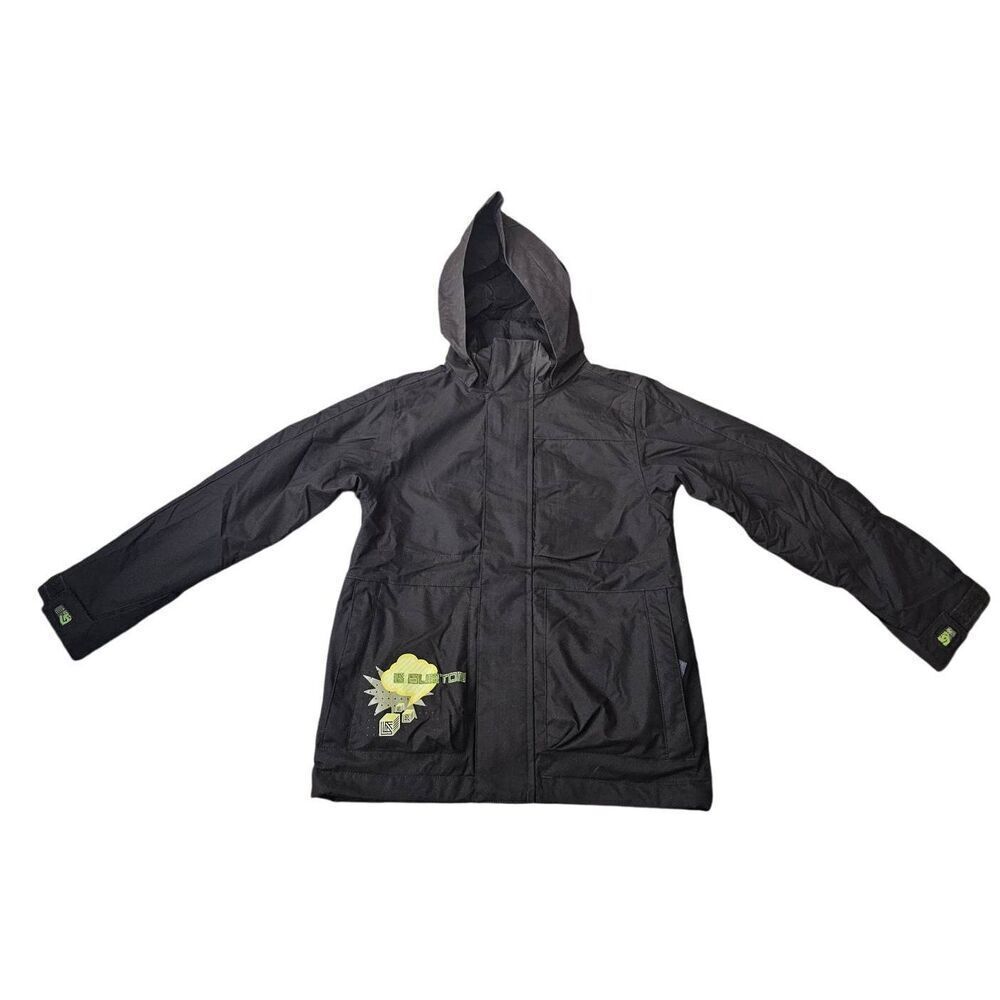 Burton Ski Coat Hood Winter Vintage Poacher Jacket Velcro Pockets Youth Sz 5-6